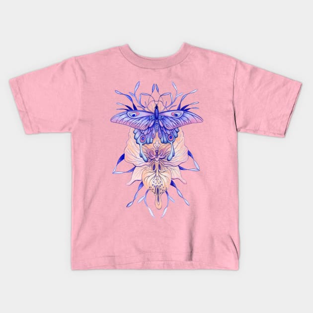 Butterfly Tattoo Ball point Pen drawing Kids T-Shirt by ruta13art